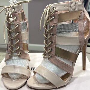 Brand new pink high heel sandals